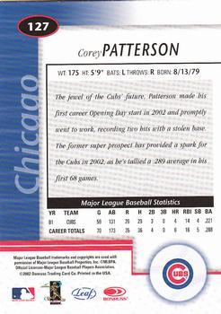 2002 Leaf Certified #127 Corey Patterson Back