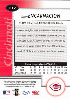 2002 Leaf Certified #132 Juan Encarnacion Back