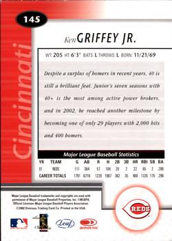 2002 Leaf Certified #145 Ken Griffey Jr. Back