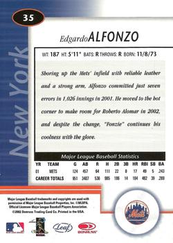 2002 Leaf Certified #35 Edgardo Alfonzo Back