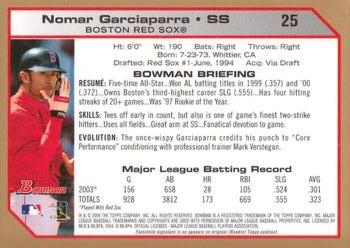 2004 Bowman - Gold #25 Nomar Garciaparra Back