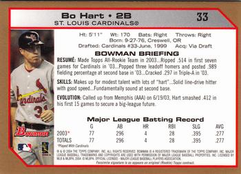 2004 Bowman - Gold #33 Bo Hart Back