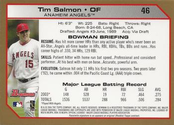 2004 Bowman - Gold #46 Tim Salmon Back