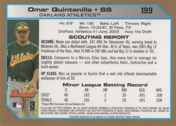 2004 Bowman - Gold #199 Omar Quintanilla Back