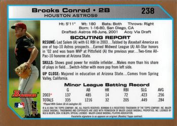 2004 Bowman - Gold #238 Brooks Conrad Back