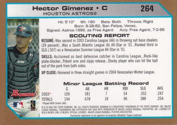 2004 Bowman - Gold #264 Hector Gimenez Back