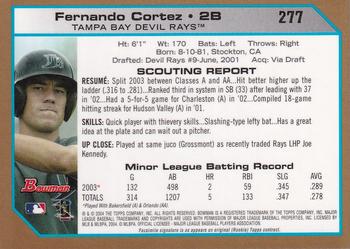 2004 Bowman - Gold #277 Fernando Cortez Back