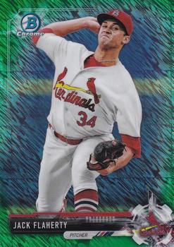 2017 Bowman - Chrome Prospects Green Shimmer #BCP103 Jack Flaherty Front