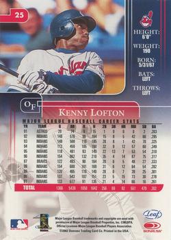2002 Leaf Rookies & Stars #25 Kenny Lofton Back
