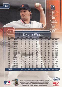 2002 Leaf Rookies & Stars #67 David Wells Back
