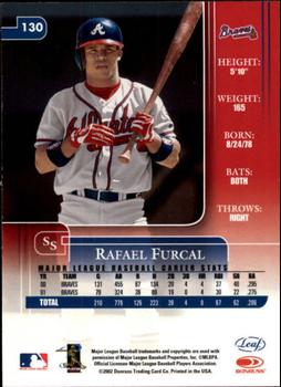 2002 Leaf Rookies & Stars #130 Rafael Furcal Back