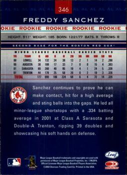 2002 Leaf Rookies & Stars #346 Freddy Sanchez Back