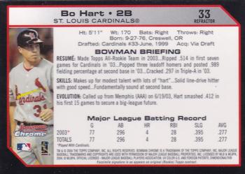 2004 Bowman Chrome - Refractors #33 Bo Hart Back