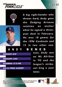 1998 Pinnacle Arizona Diamondbacks Team Pinnacle Collector's Edition #3 Andy Benes Back