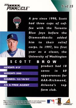 1998 Pinnacle Arizona Diamondbacks Team Pinnacle Collector's Edition #5 Scott Brow Back