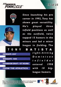 1998 Pinnacle Arizona Diamondbacks Team Pinnacle Collector's Edition #15 Tony Batista Back