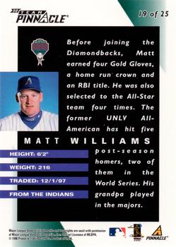 1998 Pinnacle Arizona Diamondbacks Team Pinnacle Collector's Edition #19 Matt Williams Back