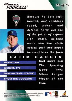 1998 Pinnacle Arizona Diamondbacks Team Pinnacle Collector's Edition #23 Karim Garcia Back