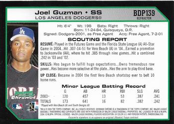 2004 Bowman Draft Picks & Prospects - Chrome Refractors #BDP139 Joel Guzman Back