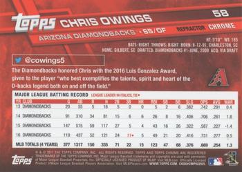 2017 Topps Chrome - Refractor #58 Chris Owings Back