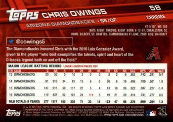 2017 Topps Chrome - Prism Refractor #58 Chris Owings Back