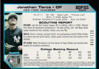 2004 Bowman Draft Picks & Prospects - Chrome X-Fractors #BDP103 Jonathan Tierce Back