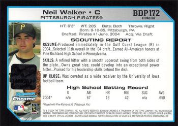 2004 Bowman Draft Picks & Prospects - Chrome X-Fractors #BDP172 Neil Walker Back