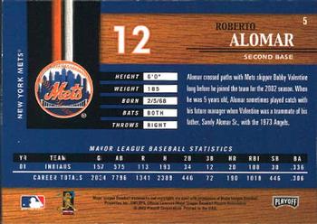 2002 Playoff Piece of the Game #5 Roberto Alomar Back