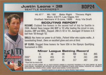2004 Bowman Draft Picks & Prospects - Gold #BDP24 Justin Leone Back