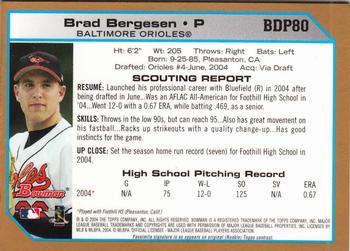 2004 Bowman Draft Picks & Prospects - Gold #BDP80 Brad Bergesen Back
