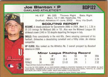 2004 Bowman Draft Picks & Prospects - Gold #BDP122 Joe Blanton Back