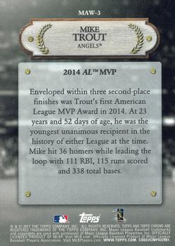 2017 Topps Chrome - MLB Award Winners #MAW-3 Mike Trout Back