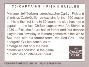 1990 Coca-Cola Chicago White Sox #NNO Captains (Ozzie Guillen / Carlton Fisk) Back