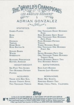 2017 Topps Allen & Ginter X #5 Adrian Gonzalez Back