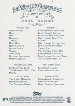 2017 Topps Allen & Ginter X #42 Mark Trumbo Back