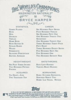 2017 Topps Allen & Ginter X #50 Bryce Harper Back