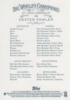 2017 Topps Allen & Ginter X #104 Dexter Fowler Back