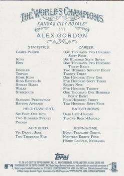 2017 Topps Allen & Ginter X #111 Alex Gordon Back