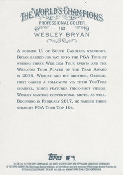 2017 Topps Allen & Ginter X #163 Wesley Bryan Back