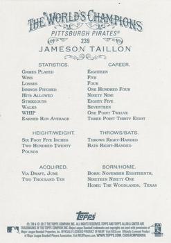 2017 Topps Allen & Ginter X #239 Jameson Taillon Back