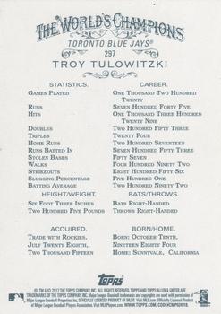 2017 Topps Allen & Ginter X #297 Troy Tulowitzki Back