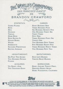 2017 Topps Allen & Ginter X #310 Brandon Crawford Back
