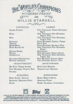 2017 Topps Allen & Ginter X #349 Willie Stargell Back