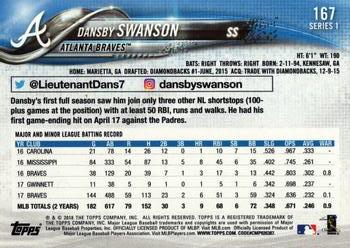 2018 Topps #167 Dansby Swanson Back
