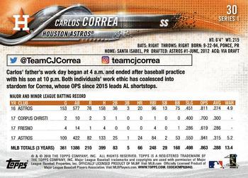 2018 Topps #30 Carlos Correa Back