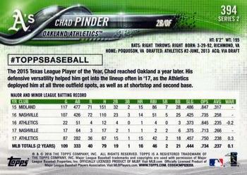 2018 Topps #394 Chad Pinder Back