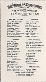 1977 Dover Publications Classic Baseball Cards Reprints #NNO John Clarkson Back