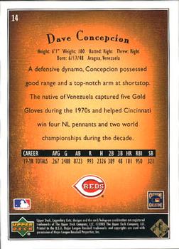 2002 SP Legendary Cuts #14 Dave Concepcion Back