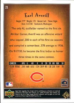 2002 SP Legendary Cuts #21 Earl Averill Back
