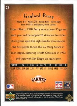 2002 SP Legendary Cuts #28 Gaylord Perry Back